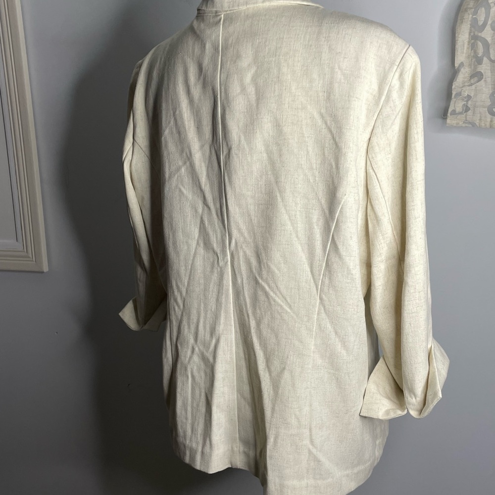 Ladies Plus Ivory Size Top Button Up By Sag Harbor Stretch Size 14 - Picture 6 of 15